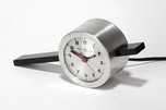 Gilbert Rohde Clock 6351 in Spun Aluminum with Black Alumilite Finish - Rare